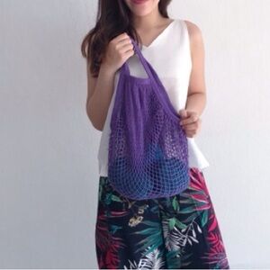 Echo chic Purple woven net mesh bag